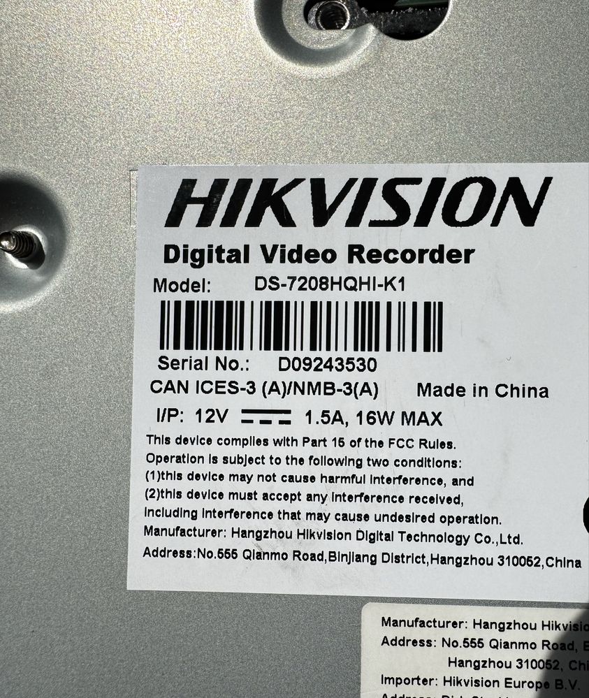 Rejestrator hikvision DS-7208HQHI-K1 +hdd