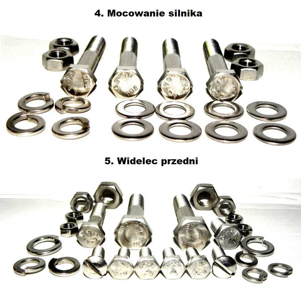 WSK M06 B3 śruby nierdzewne komplet śrub nierdzewnych zestaw inox