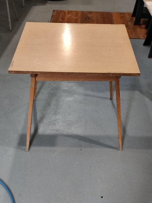 Stolik stół kwadratowy 80x80 PRL retro patyczak skandynawski scandi