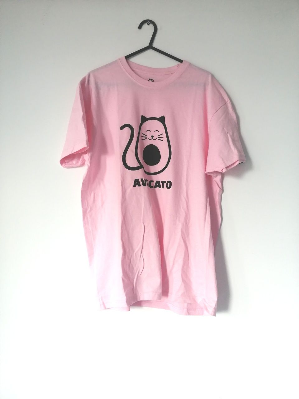 Różowa koszulka damska z nadrukiem z kotem Ciciuś