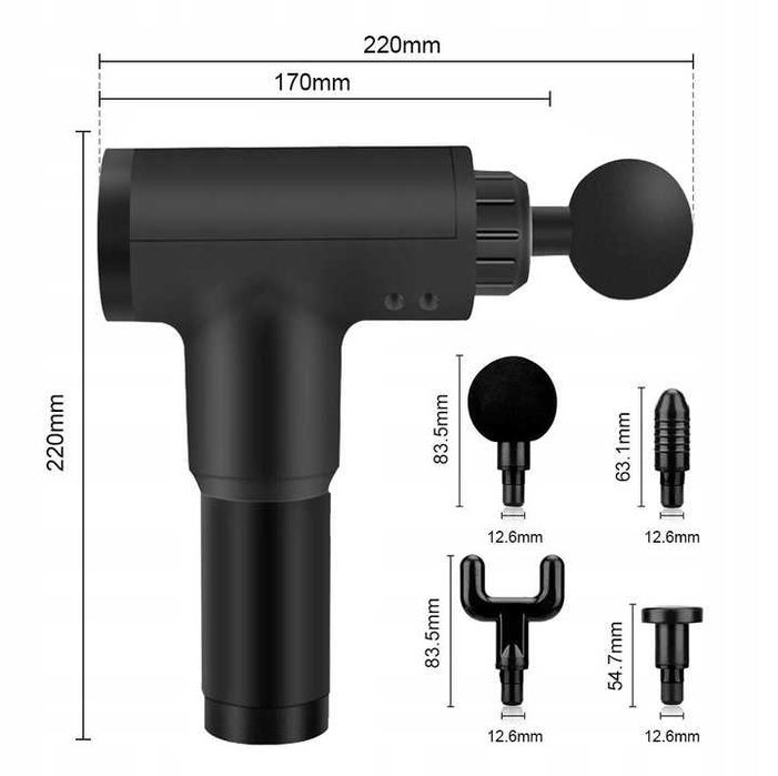 Pistolet, masażer mocny do pleców ciała szyi stóp massage gun pro