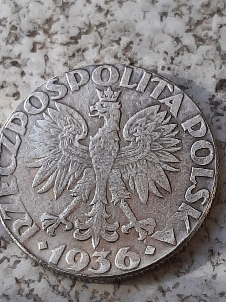 5 złotych żaglowiec 1936 r