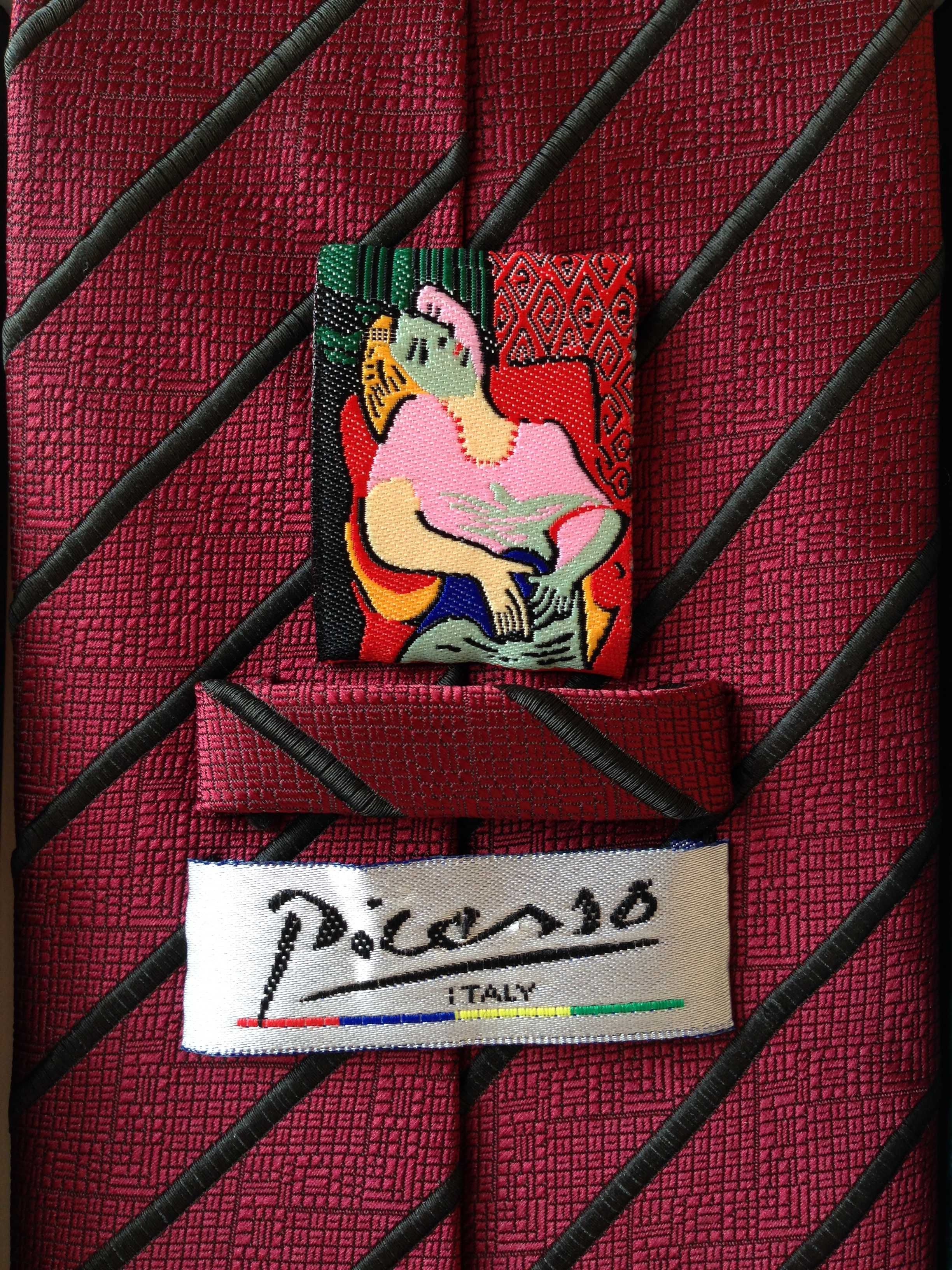 ИТАЛИЯ Новый Галстук Picasso Italy Hand Made Красный Бордовый Краватка