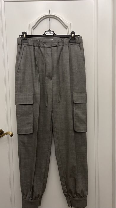 MAX MARA piękne spodnie z kieszeniami, ściągane w talii