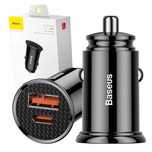 Baseus Szybka Ładowarka samochodowa 30W USB USB-C typ C Samsung iPhone