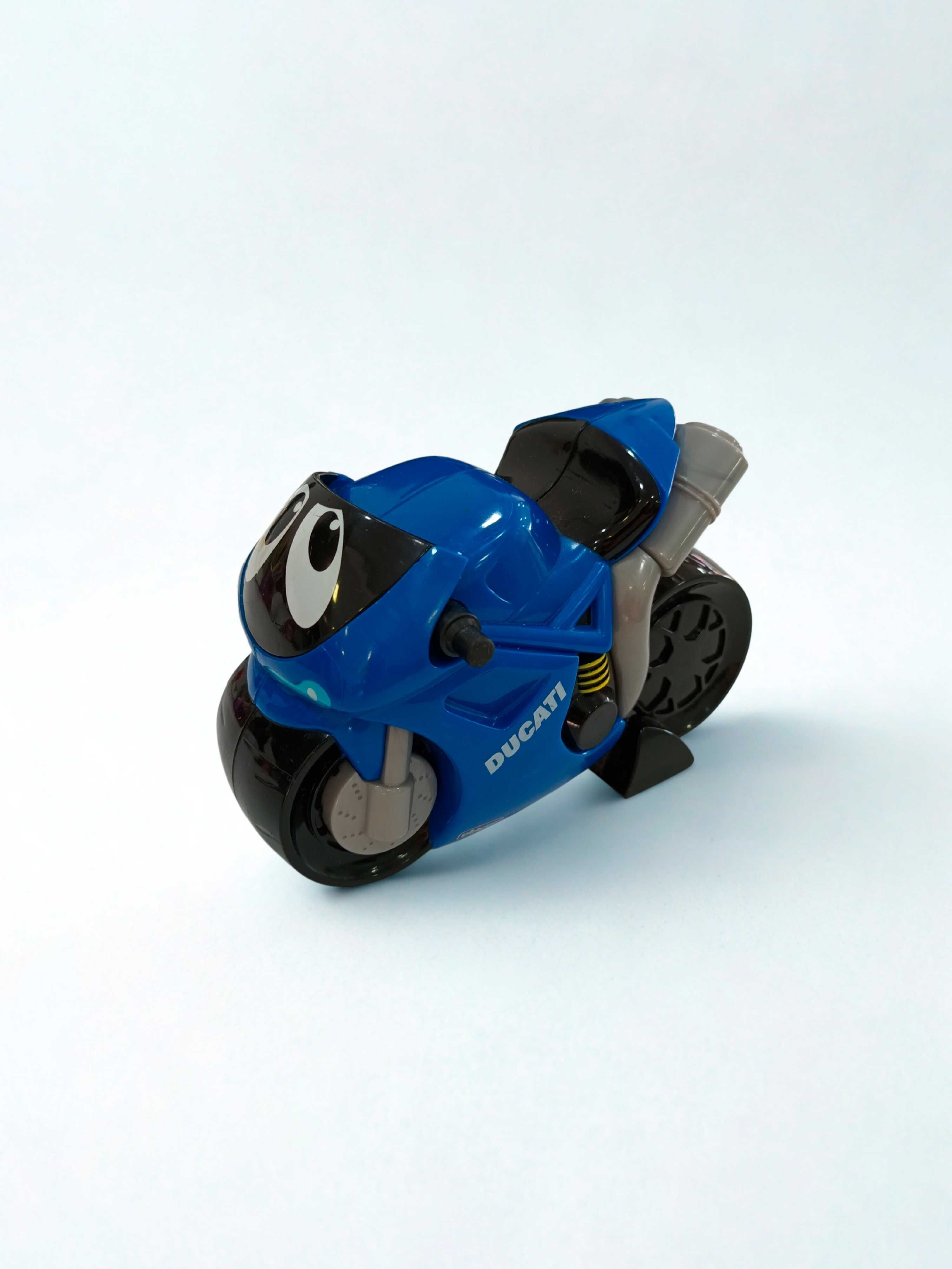 Mota azul Ducati de brinquedo