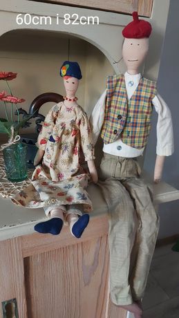 Ozdoba szmaciane lalki dekoracja zestaw chłopak i dziewczyna handmade