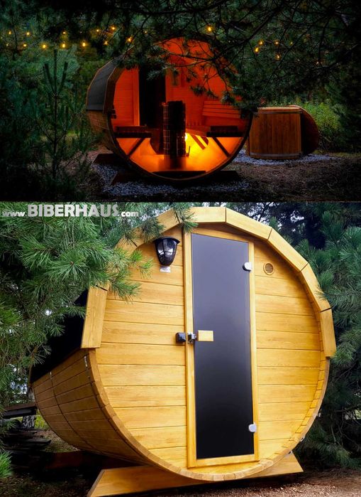 SAUNA Ogrodowa 200 cm + OKNO 100% + GRATIS Beczka 500L + Akcesoria