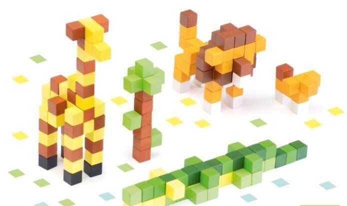 Дерев'яні конструктори Cubika World Африка та будинок кішки.