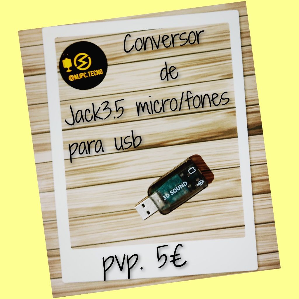 Conversor Jack 3.5 micro/fones para usb