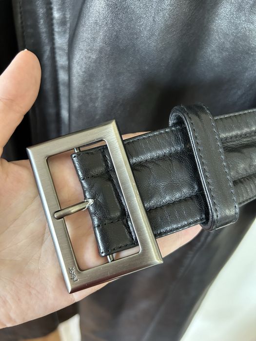Кожанный плащ Yves Saint Laurent, мужской, размер 50