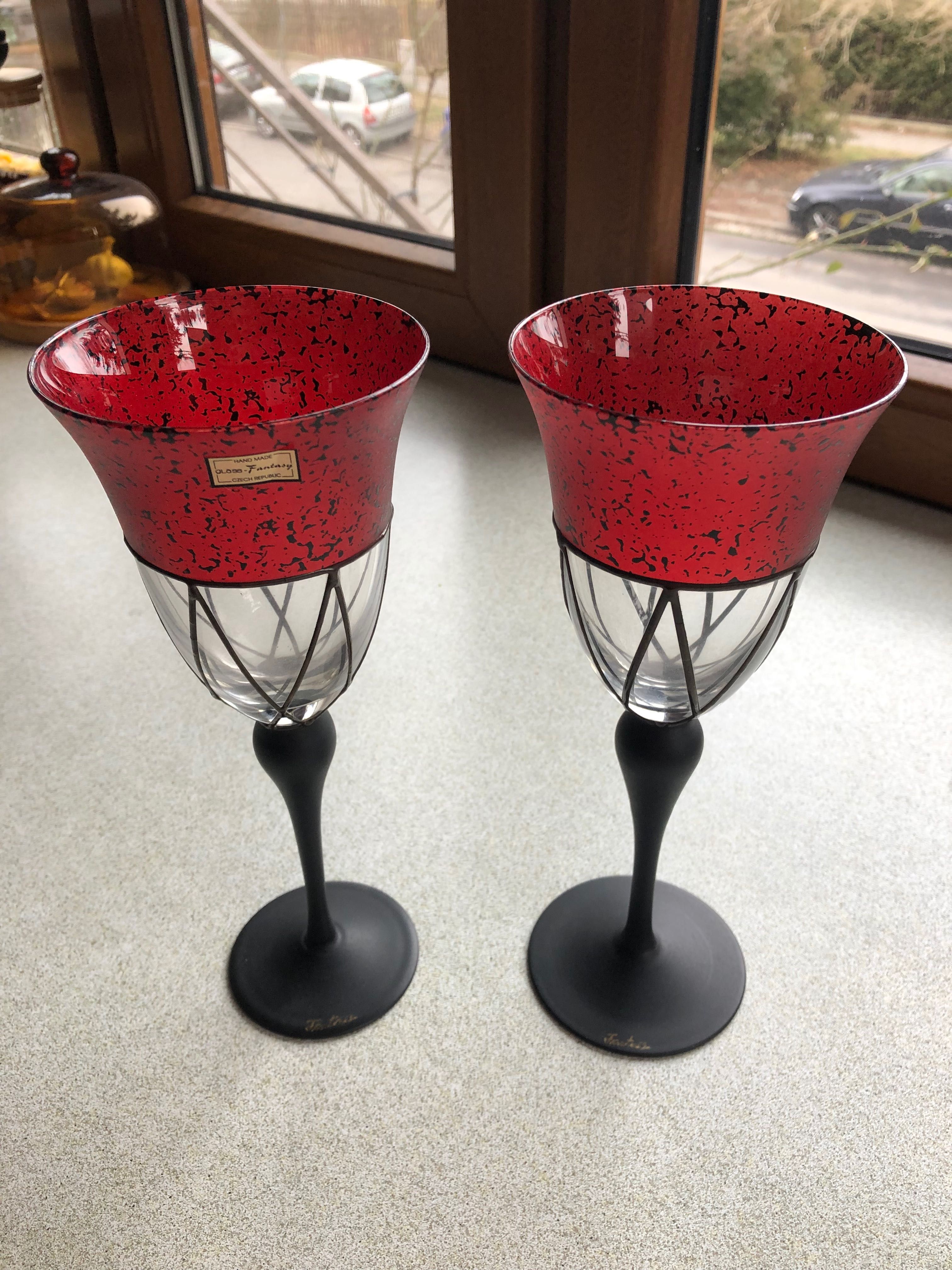 Kielichy ręcznie zdobione Glass Fantasy Czechy 2 szt