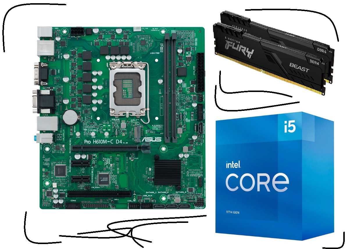 ПРОДАМ КОМПЛЕКТ проц I5 11400F +мать Asus Pro B560M-C + DDR4 16GB 3200