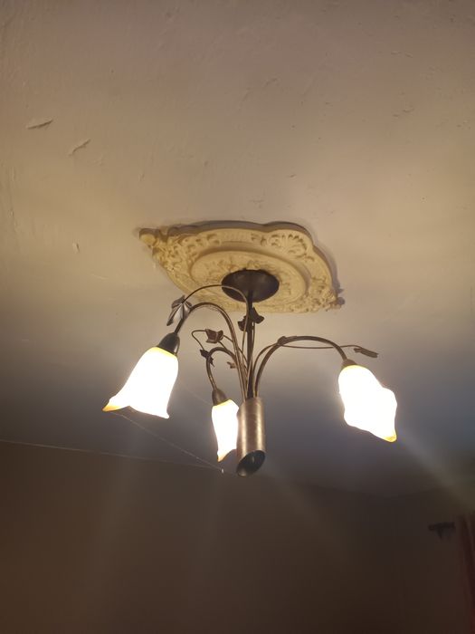 Lampa sufitowa mosiężne kwiaty okazja