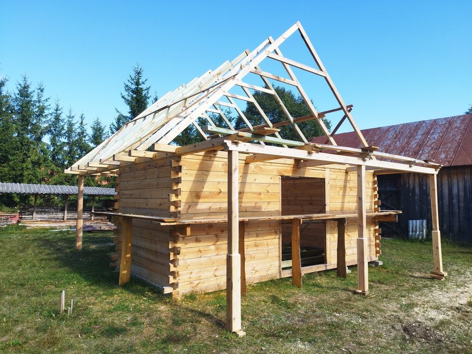 Dom drewniany z bala bali bez pozwolenia na zgłoszenie 7x7 całoroczny