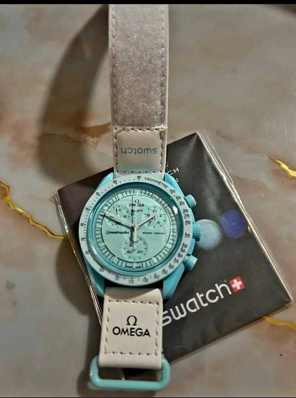 Mission to Uranus Watch - Omega x Swatch SO33L100 Nowy Mode