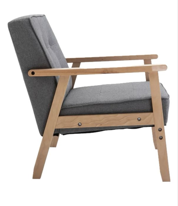 Fotel w stylu PRL szary