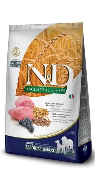 Фарміна 20кг ягнятини 32% корм для дорослих собак низько зерновий