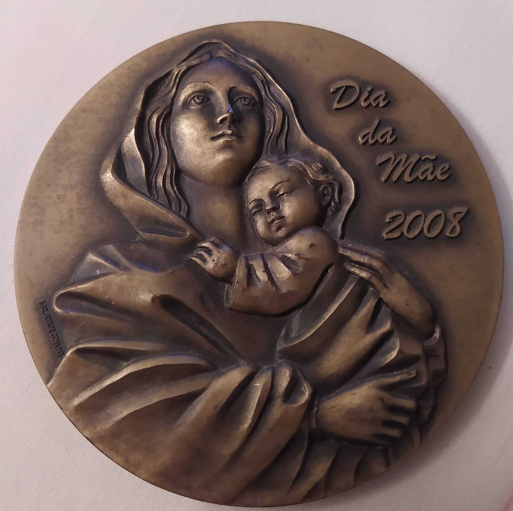 Medalha bronze comemorativa Dia da Mãe (anos: 1985, 88, 93, 2008 )