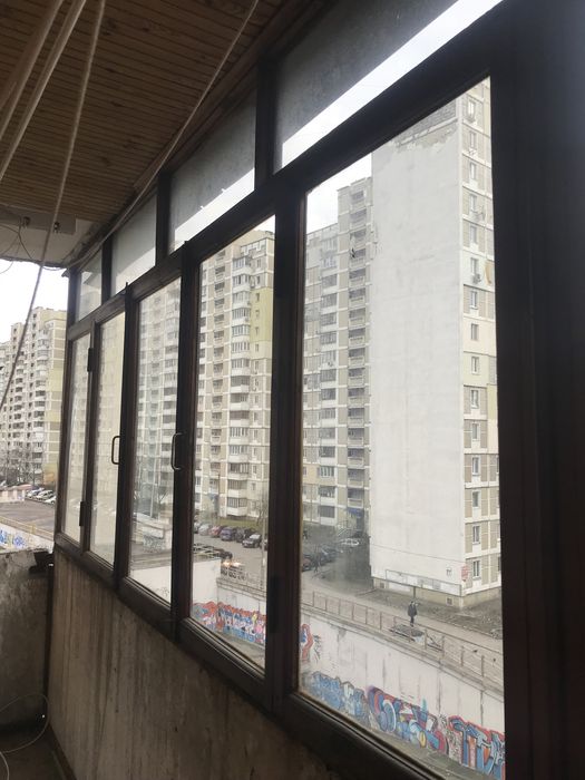 Балконна деревяна рама зі склом на балкон 96 серіі дому