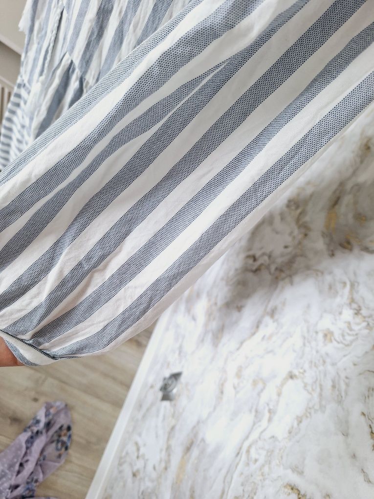 Sukienka letnia w paski Pigalle summer plażowa viscose boho marynarska