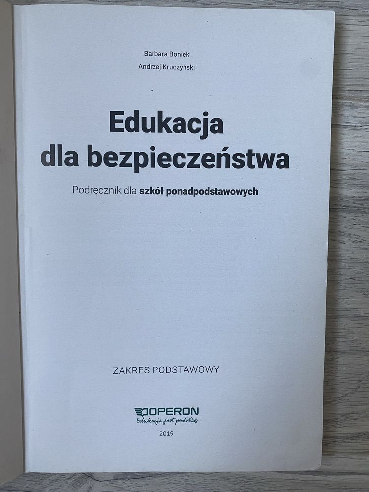 Edukacja dla bezpieczeństwa podręcznik