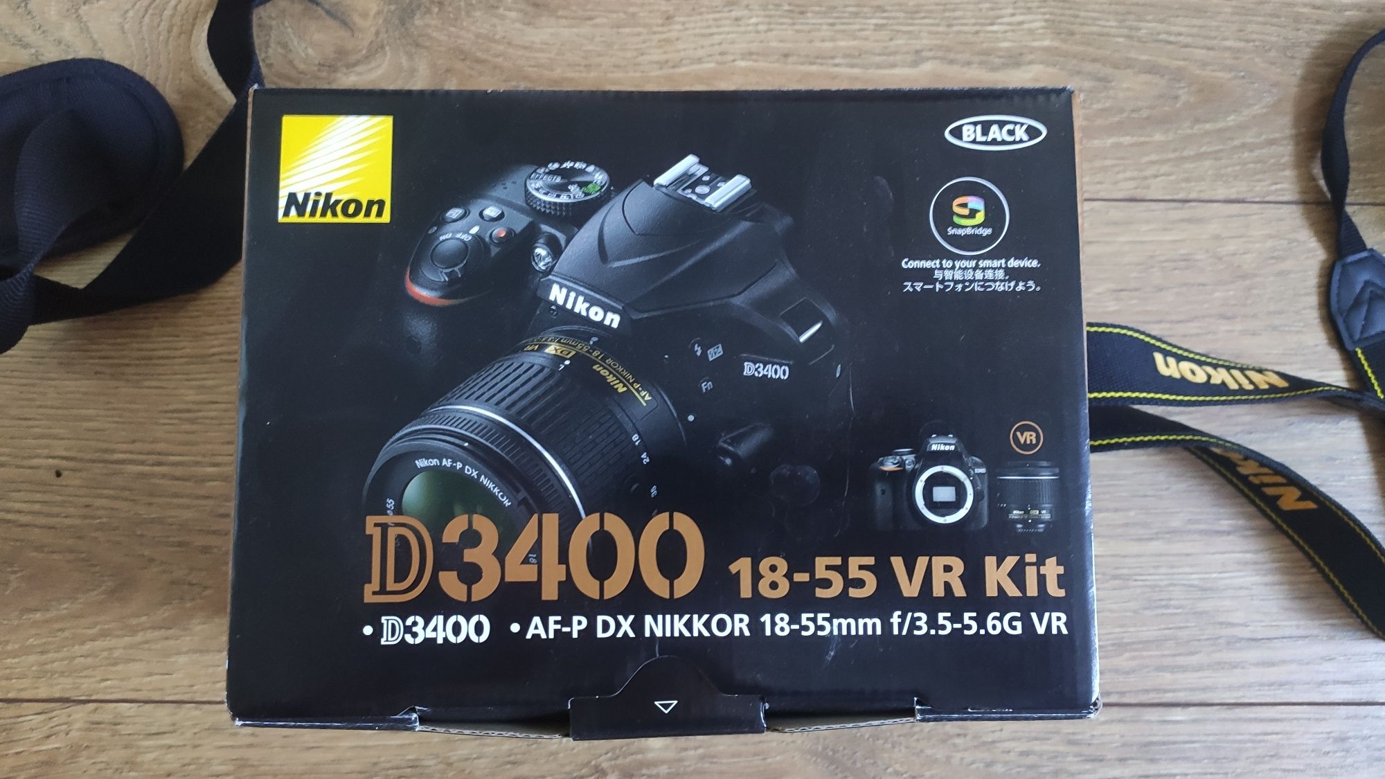 Nikon D3400 18- 55 VR Kit zestaw, torba,pilot,  ładowarki, baterie