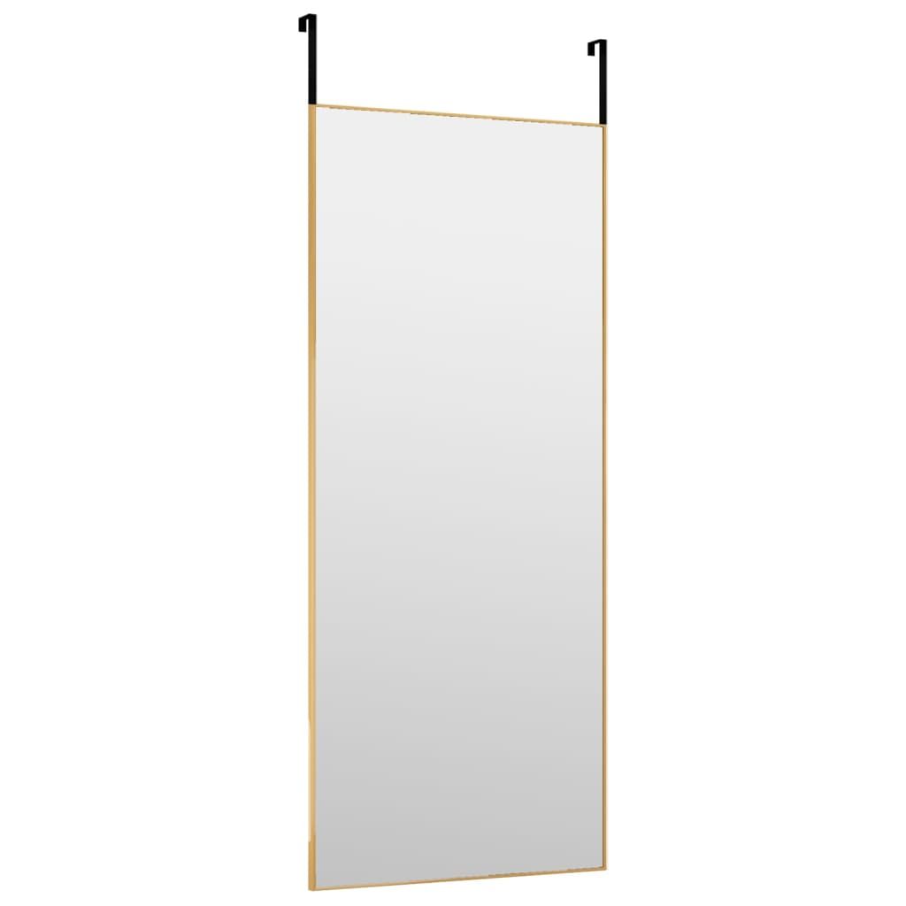 Vidaxl Lustro Na Drzwi, Złote, 40X100 Cm, Szkło I Aluminium