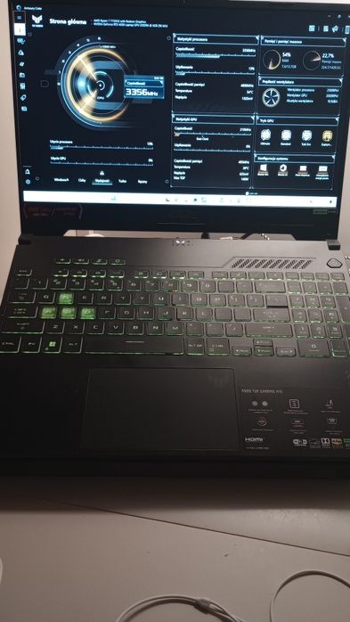 Laptop Asus Tuf R7 7735HS/RTX4050 TGP140W/512SSD/16GB/Windows 11 Gwar.