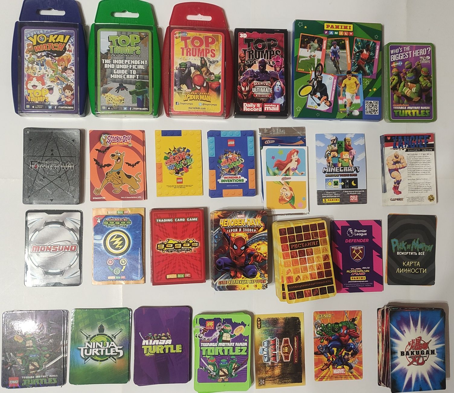 Карты Marvel, Lego, Street fighter, Ninja Turtles, Ледниковый период
