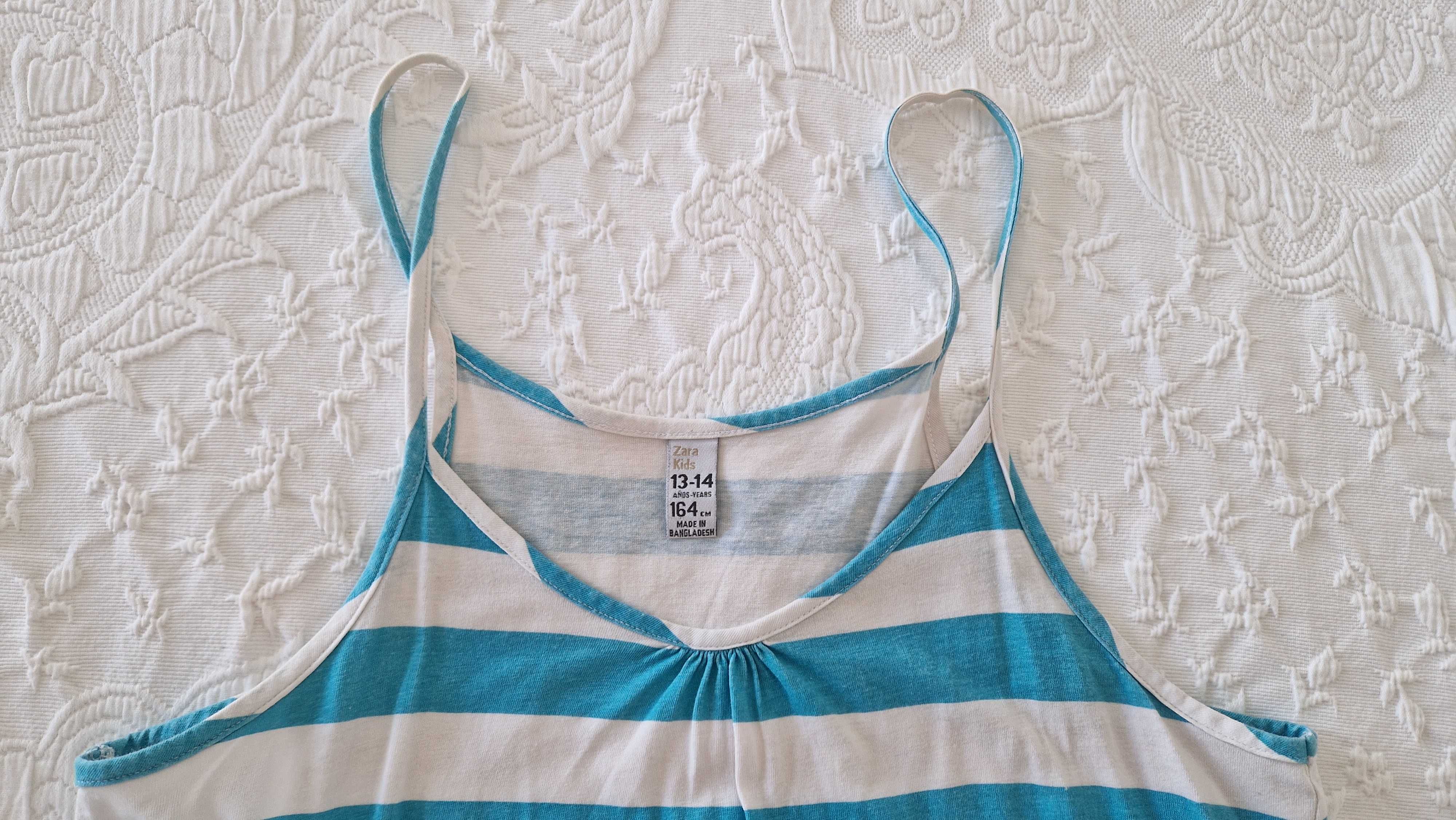 Vestido Riscas brancas e azuis, Zara Kids, tamanho 13-14 anos