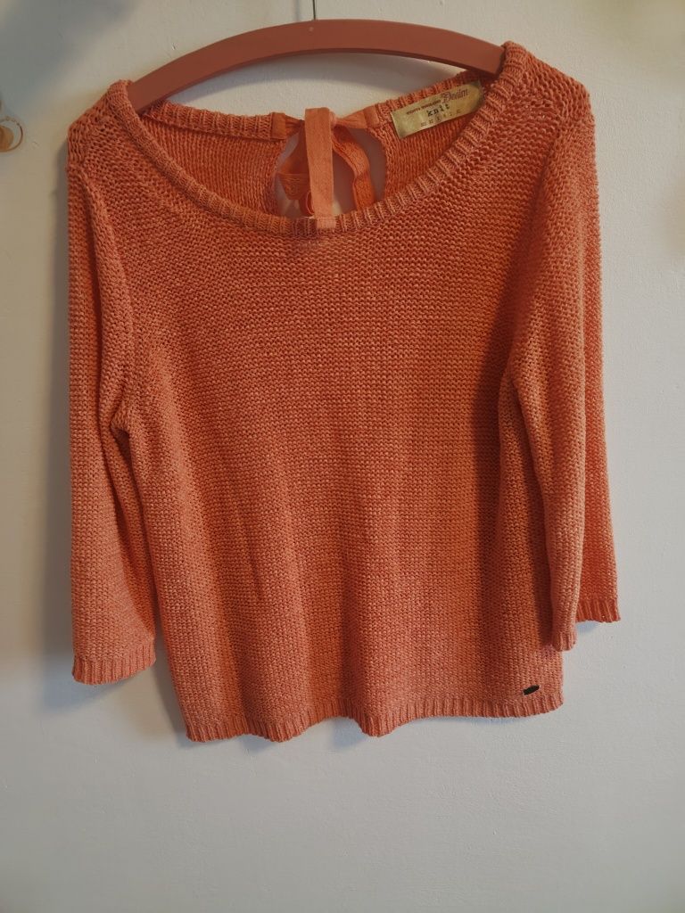Markowy sweterek Tom Tailor Denin rS/M 36/38 koralowy sweter rękaw 3/4