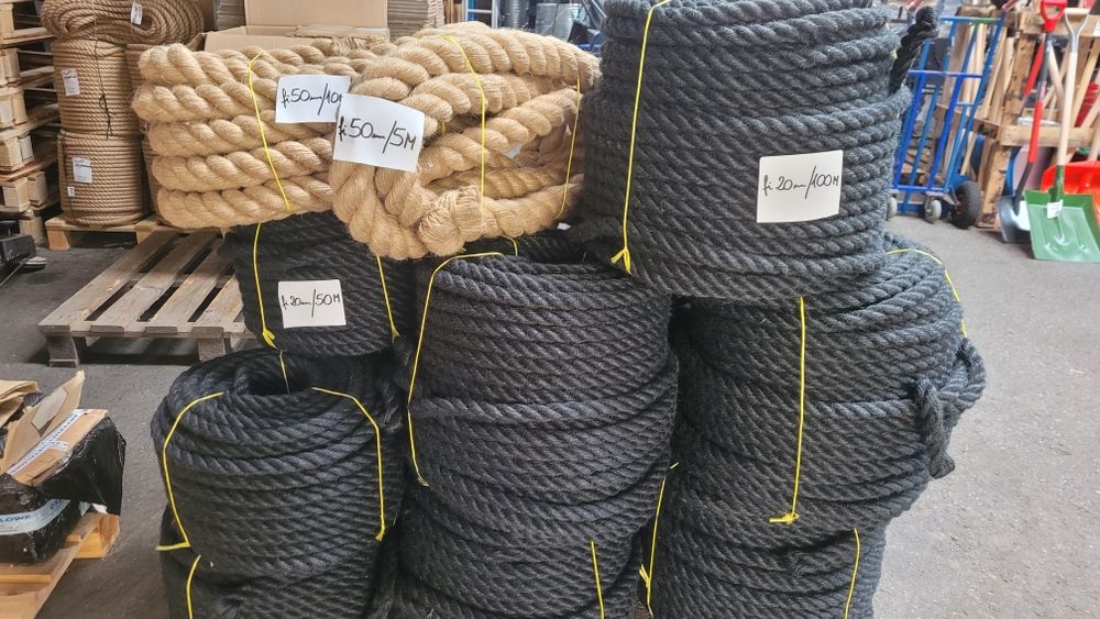 Lina jutowa 24mm 10 M czarna  Nowość ! sznurek jutowy czarny gruby 24H