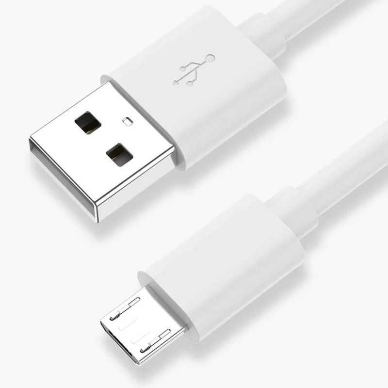 Kabel Ładowania microUSB i USB-A Przewód 1m 3A Adapter Micro USB Biały