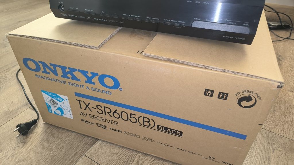 Onkyo TX-SR605 komplet z pudełkiem