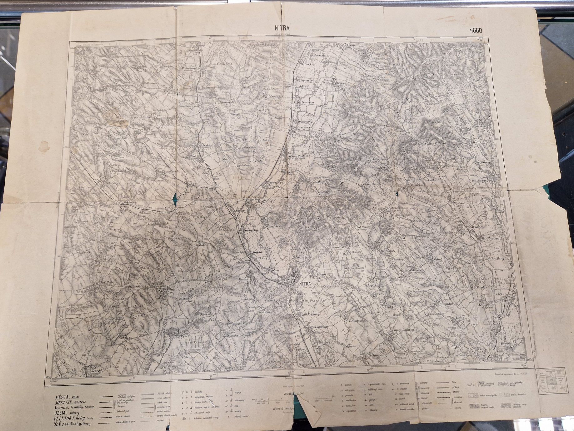 Mapa NITRA Słowacja rok 1928