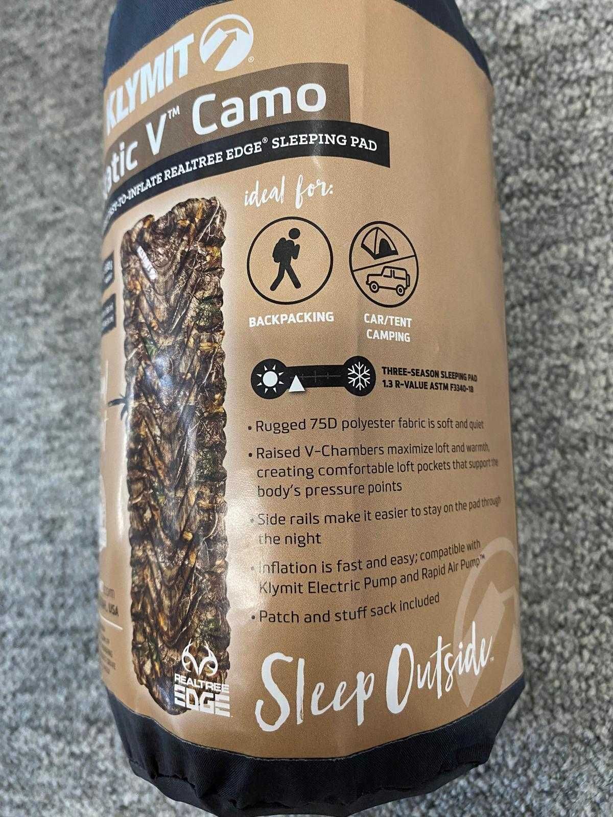 Materac Klymit Static V Realtree Edge Camo - NOWY