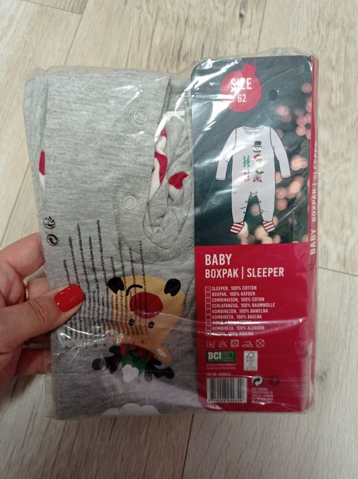 Pajacyk niemowlecy świateczny 62 nowy