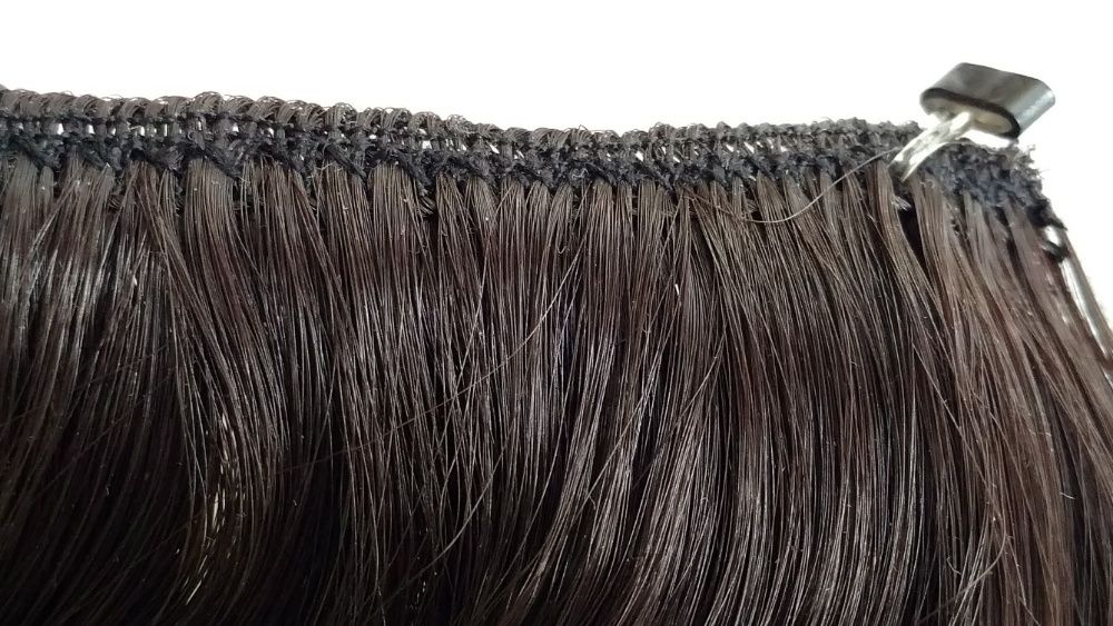 Волосы для наращивания на леске 60см шоколадно коричневый цвет