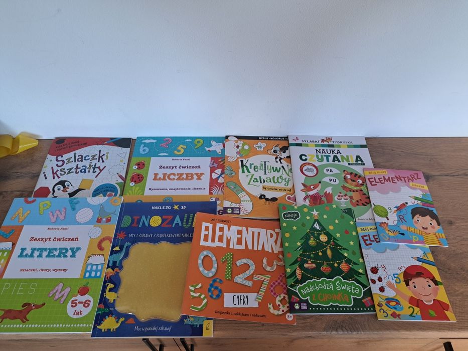 Duży zestaw książeczki edukacyjne , malowanki, elementarz