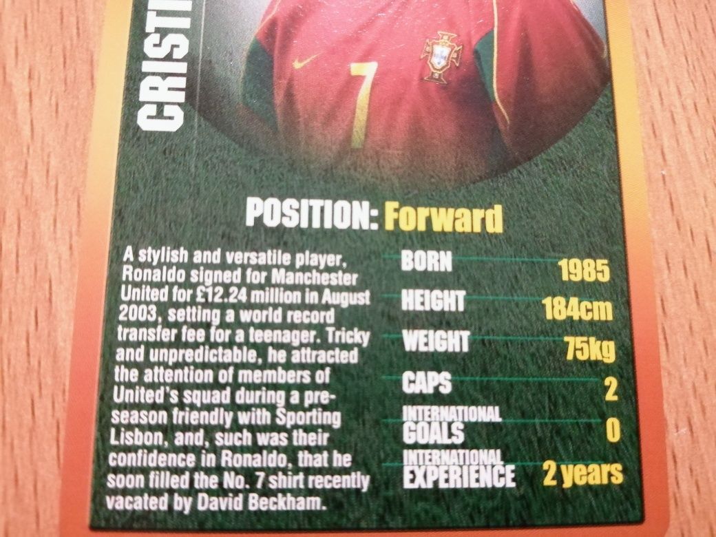 Cromo Top Trumps Rockie Cristiano Ronaldo