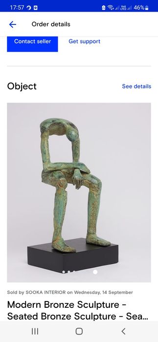 Rzeźba mężczyzny, figurka z brązu