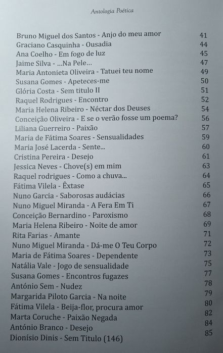 Audácia dos Sentidos  - Antologia 
Antologia Poética