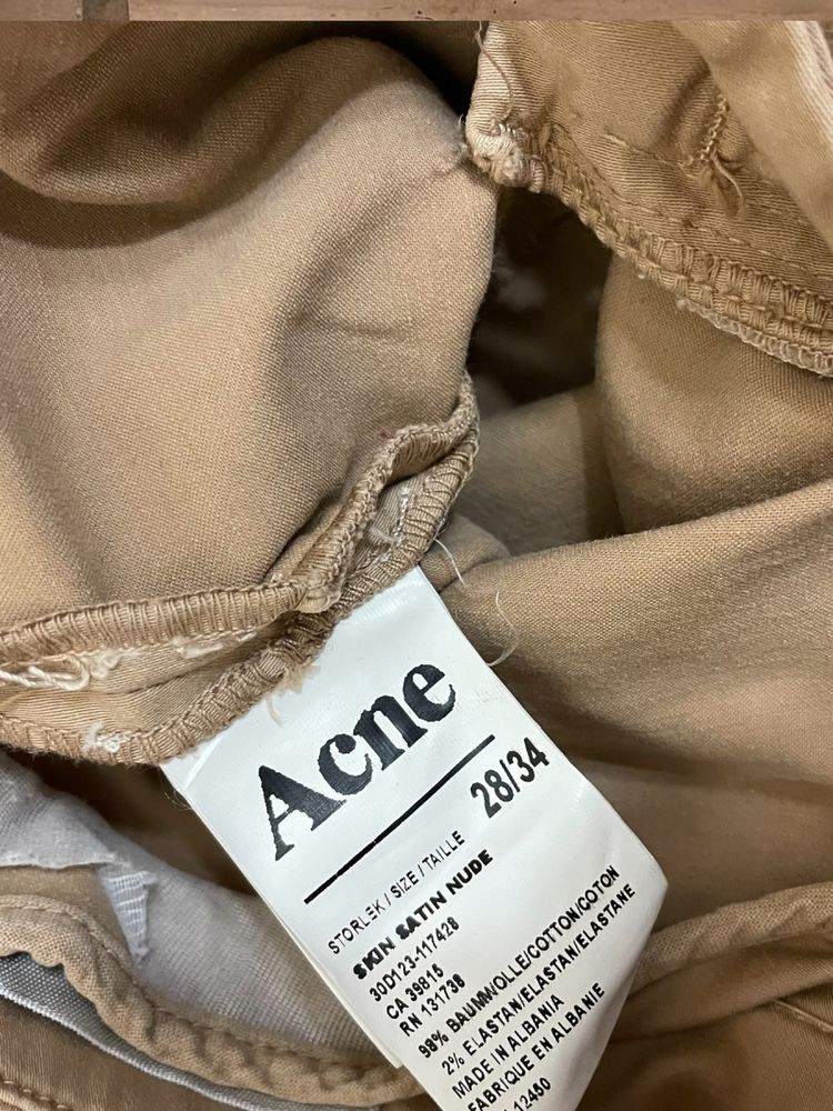 Acne Studios Skin Satin Nude roz. W26 L34 damskie spodnie rurki