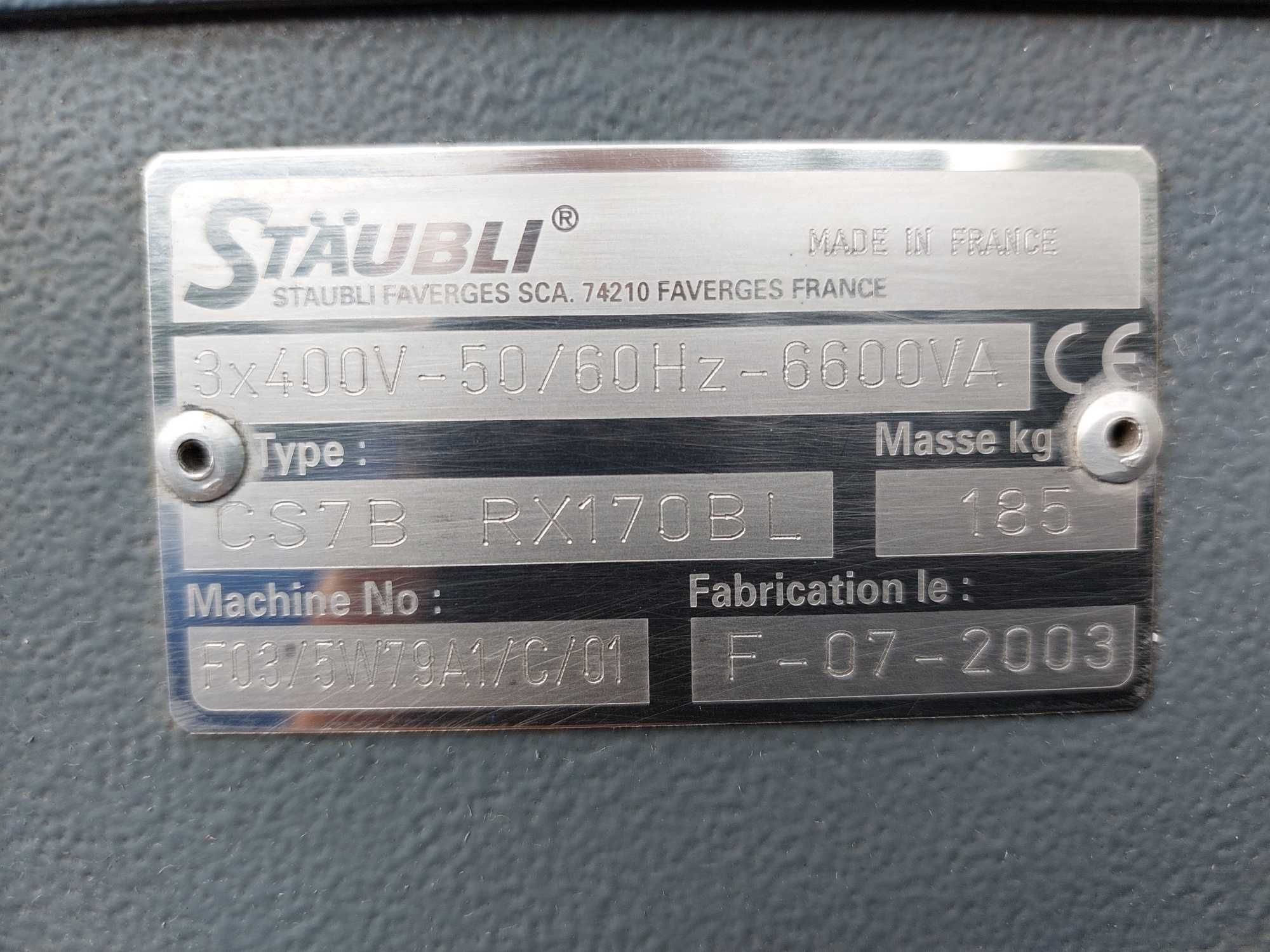 STAUBLI szafa sterująca + panel operatora + kabel