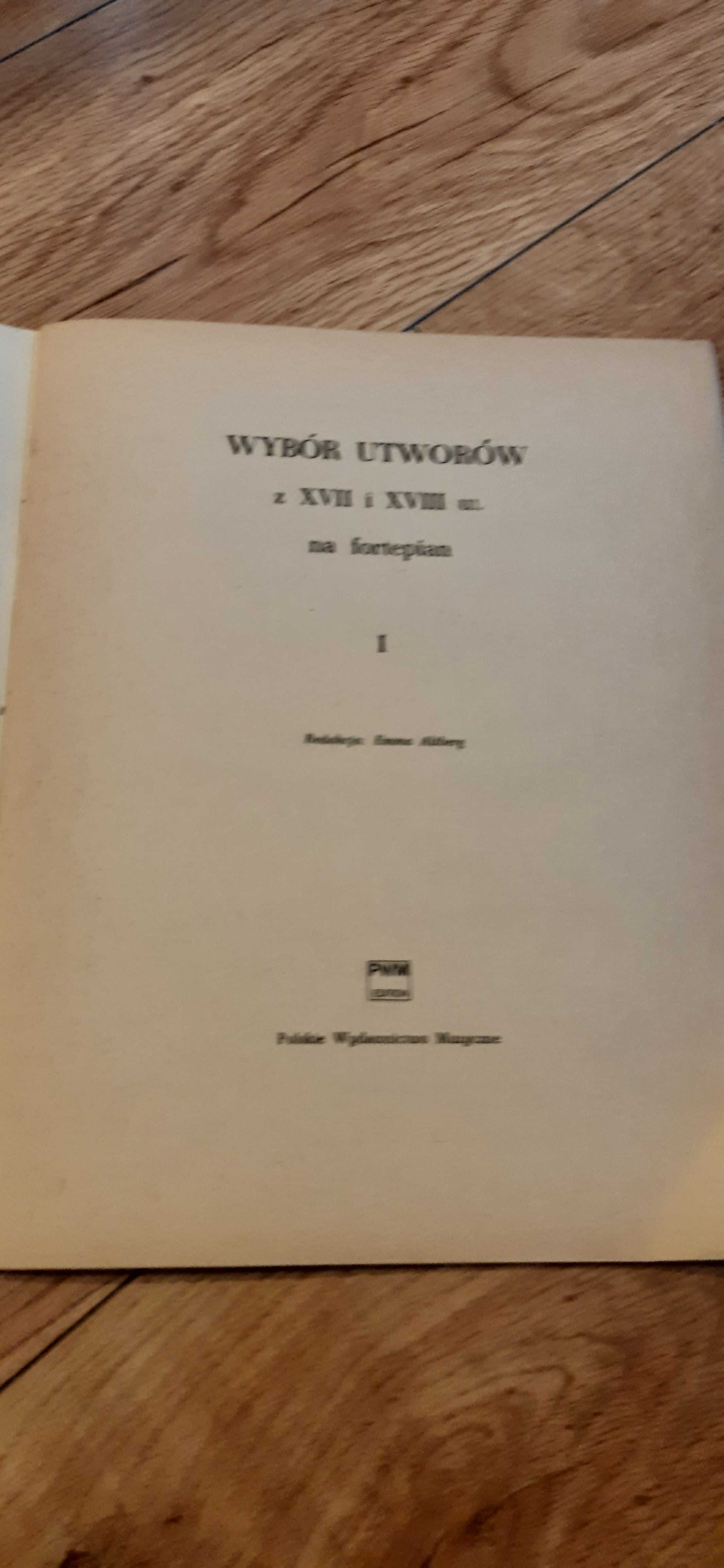 Nuty Wybór Utworów z XVII i XVIII w na fortepian 1