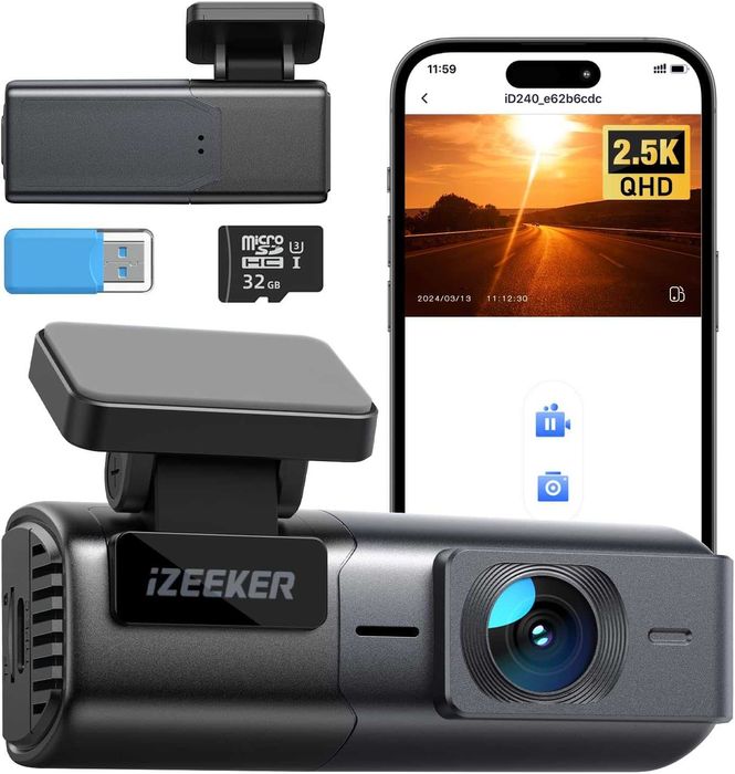 iZEEKER ID240 Kamera samochodowa 2,5K WiFi przednia  1440P noktowizor