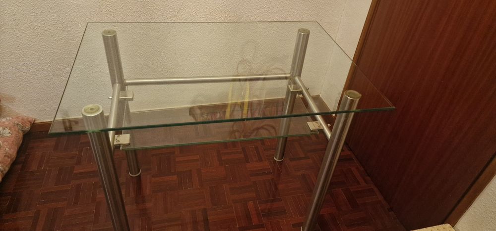 Mesa De vidro Inox