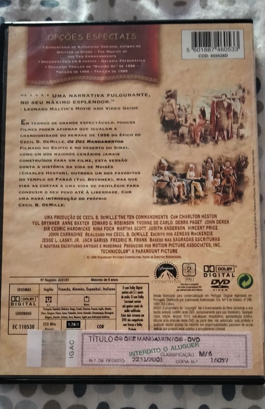 Os Dez Mandamentos (DVD, Edição Especial de Colecionador)