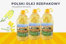 Polski OLEJ Rzepakowy 5L - Paleta 120 sztuk - Dostawa Gratis!